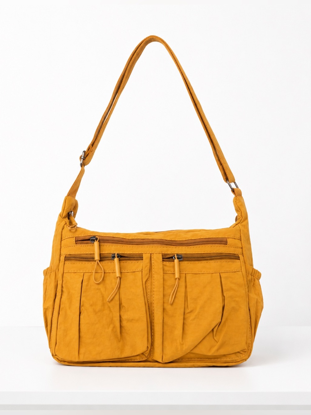 Lisinaer Mustard Shoulder Bag with Multiple Pockets